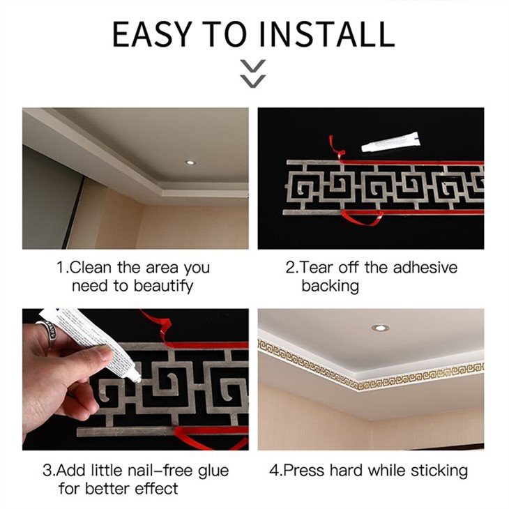 4 Self-Adhesive Ceiling Skirting
